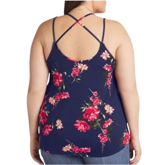 PAPERMOON Basima Back Strap Detail Floral Knit Tank Top - 2X - NWT - Picture 2 of 9